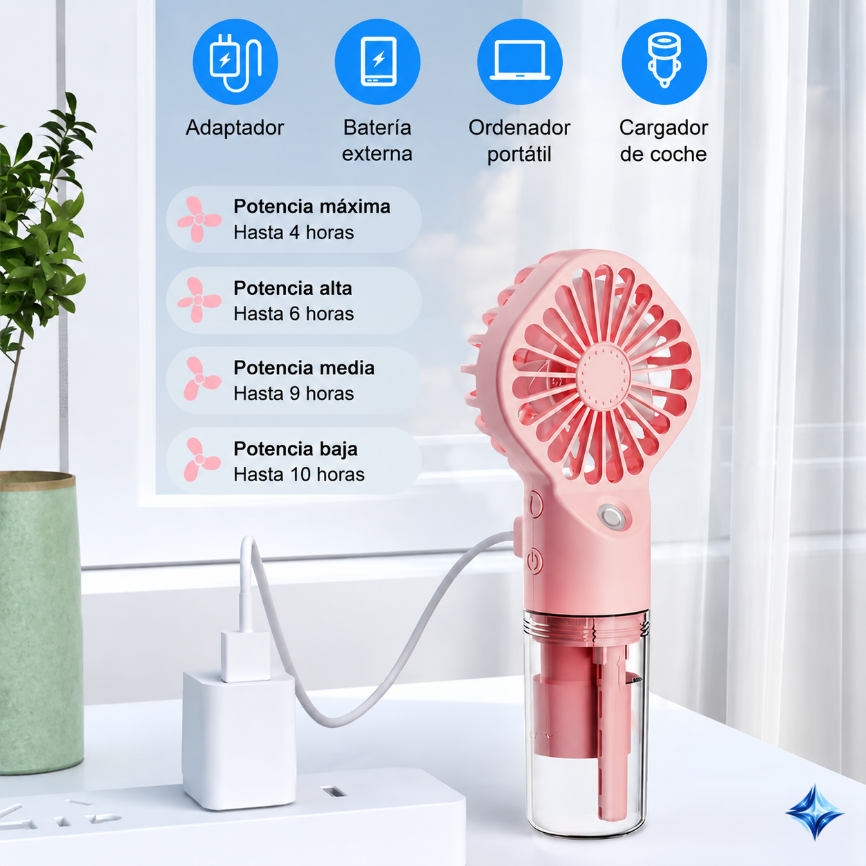 BrisaFresh™ Ventilador con Pulverización
